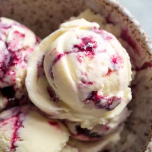 Mixed Summer fruit and vanilla swirl ice cream tub